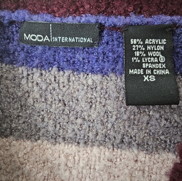 Y2K MODA International Purple & Pink Cowl Neck Sweater - Picture 3 of 3